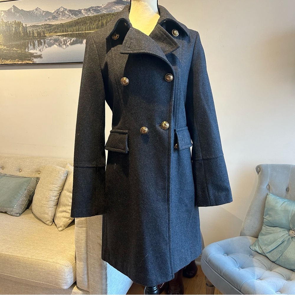 Anne Klein size 2 gray wool coat